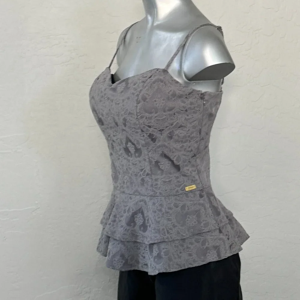 NWT Guess Gray Embroidered Bustier Top - Picture 3 of 10